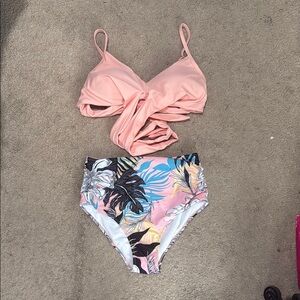 Pink Floral Bikini Set